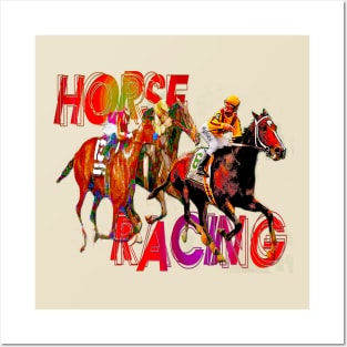 Colorful Horse Racing Design Posters and Art